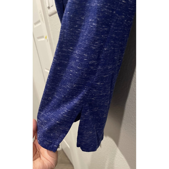 VICTORIA SPORT Blue Purple Long Sleeve Open Back T-Shirt - Picture 3 of 4